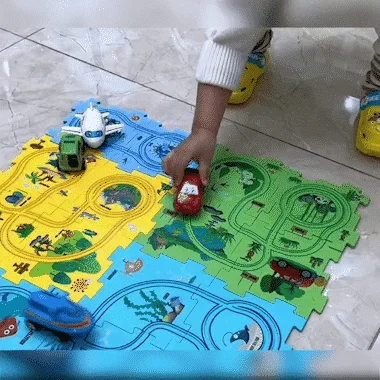 Children's educational track car set image